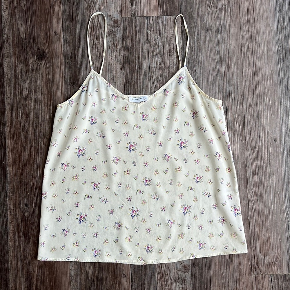 EQUIPMENT - Layla Silk Cami (Medium) - off white w/ floral